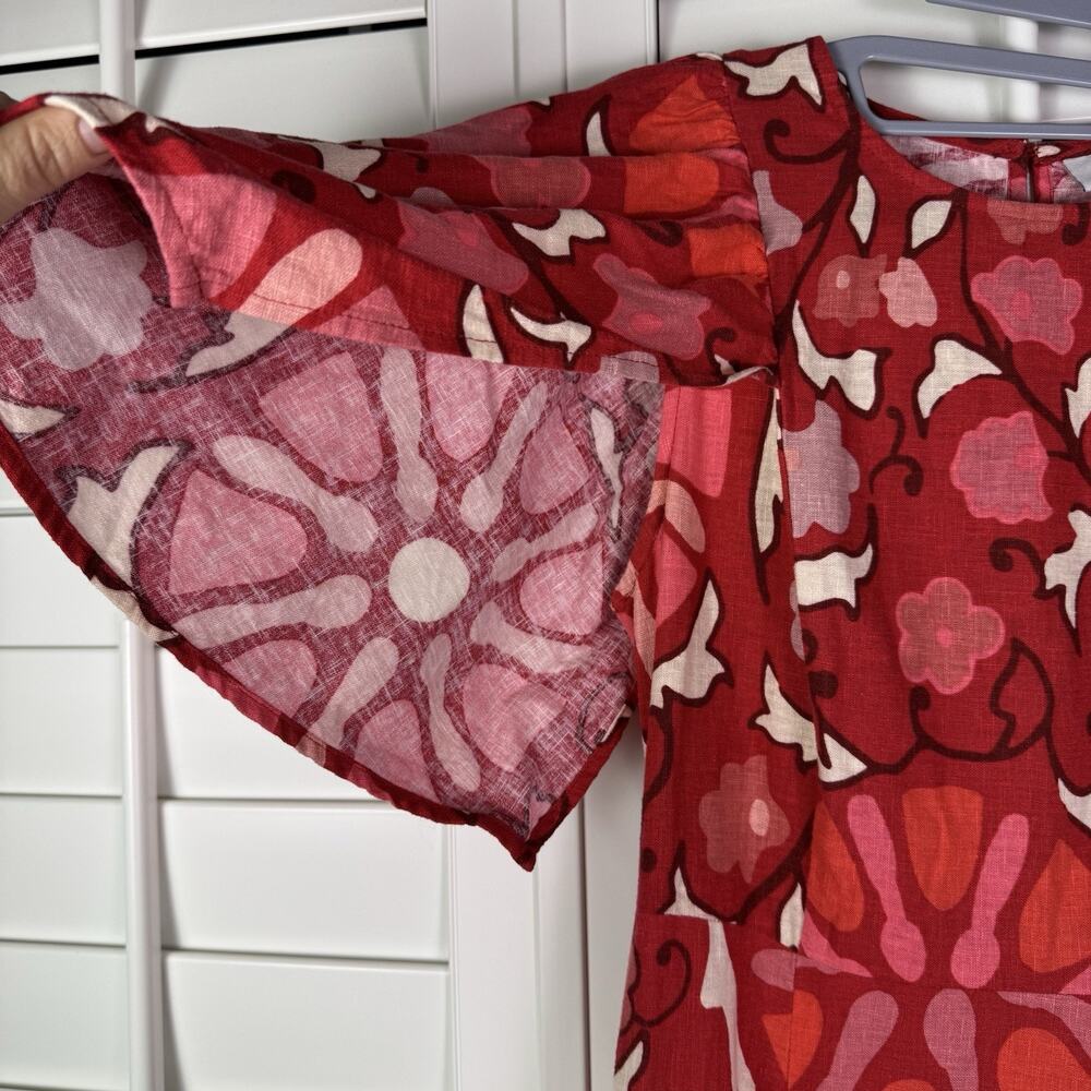 Red Floral Midi Dress - Brand Unknown - Picture 3 of 8